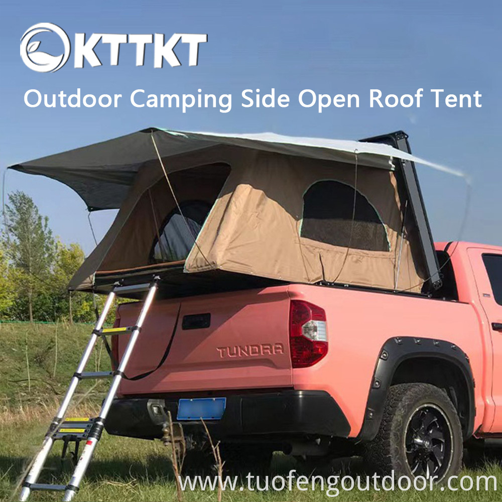 55kg Khaki Outdoor Camping Large Car Side Open Roof Tent4 Jpg